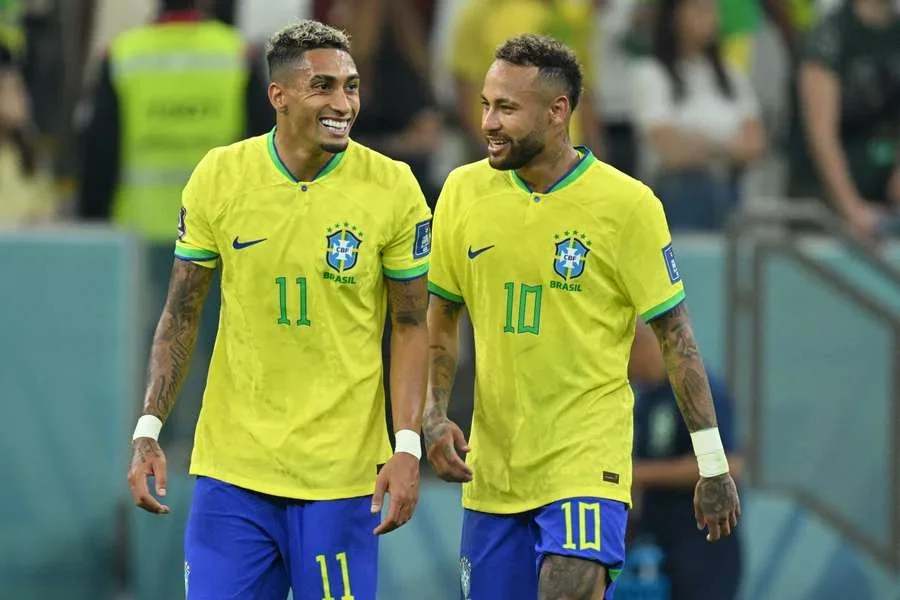 Raphinha y Neymar juntos en el Mundial de Catar